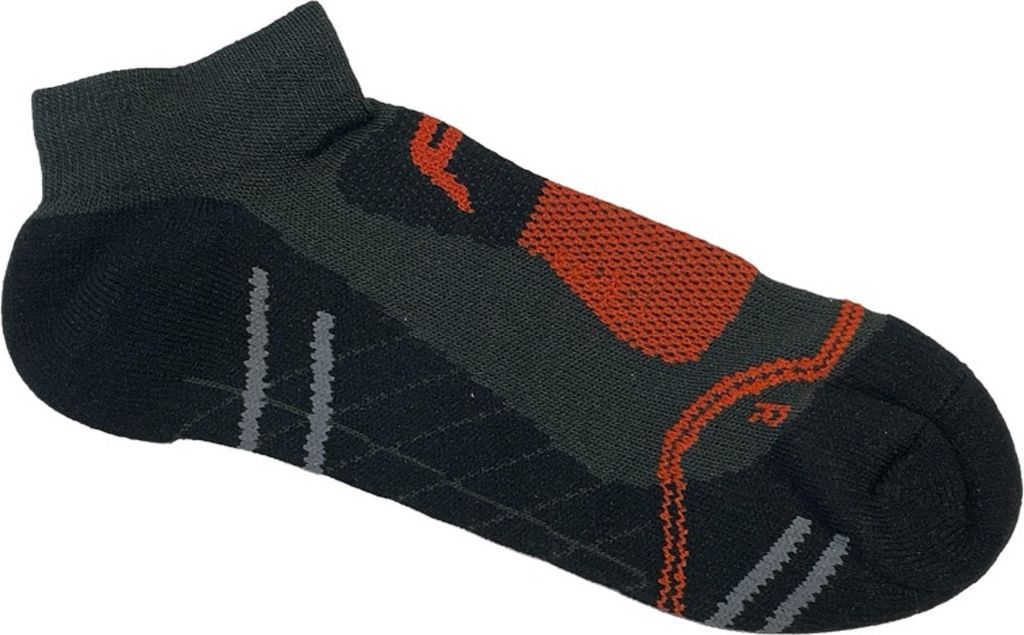 F-Lite MTB Mountainbike Short Coolmax (Polyesterfasern) Socken Fahrradsocken Funktionssocken Sneakersocken kurz grau/schwarz/rot 24-4513-8-0192, Gr...