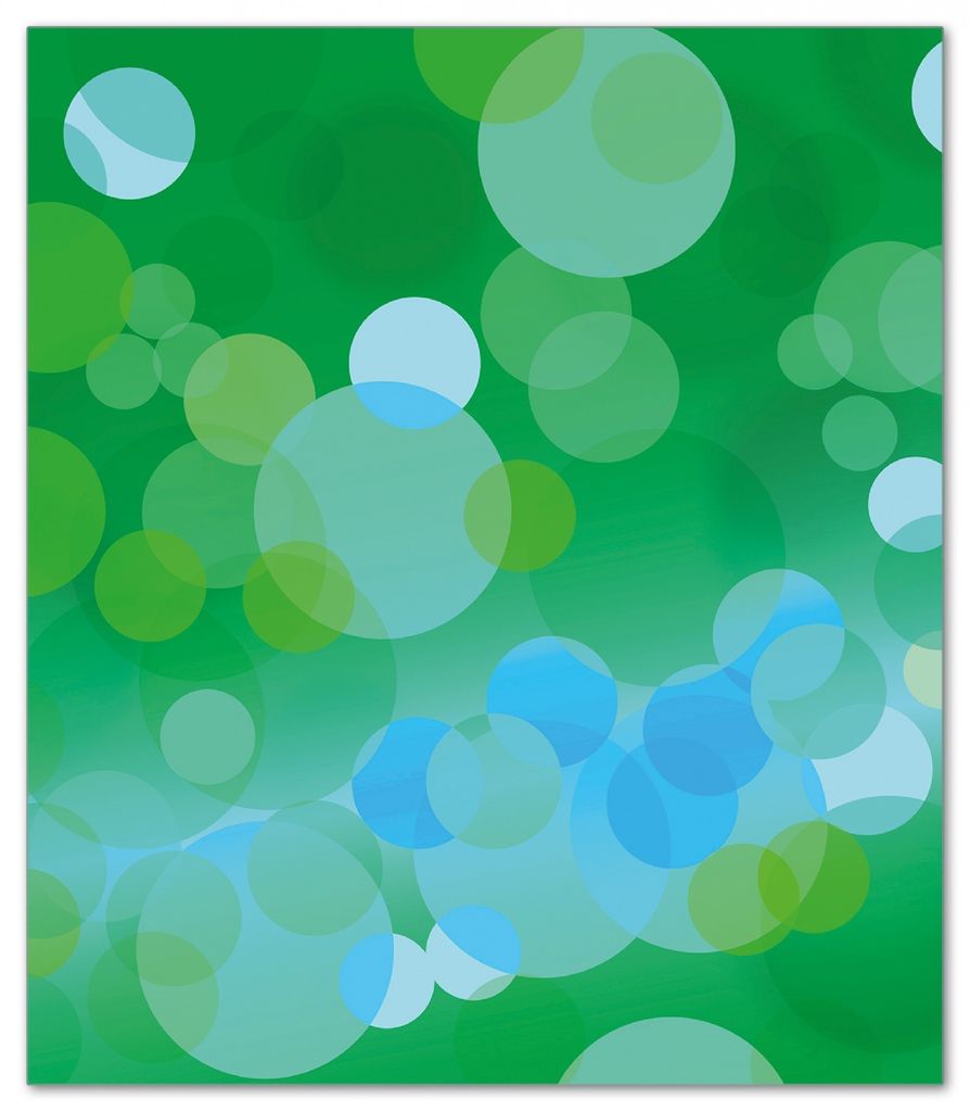 Wallario Herdabdeckplatte aus Glas, Größe 52 x 60 cm 1-teilig, Motiv Grüne und blaue Kreise - harmonisches Muster