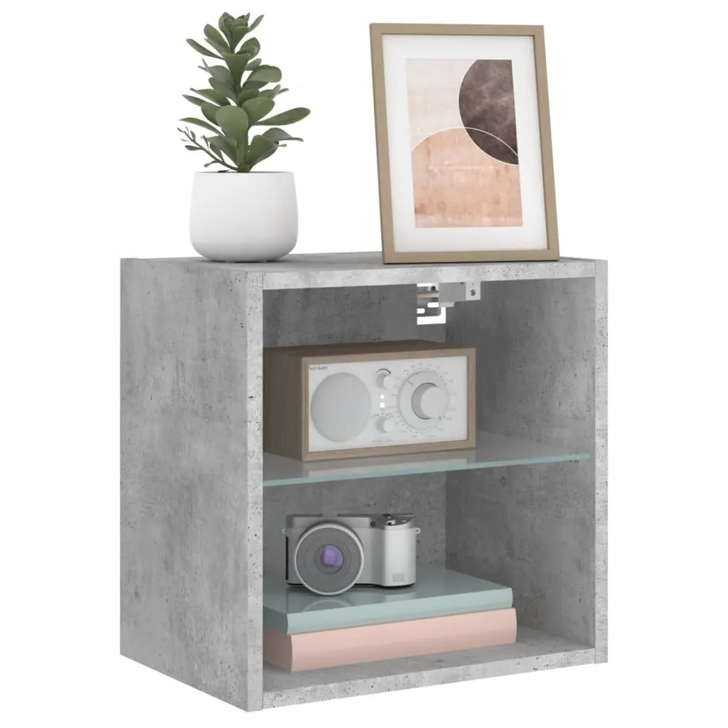 Comodino a Muro con LED Grigio Cemento - Robusto e Facile da Montare - 5