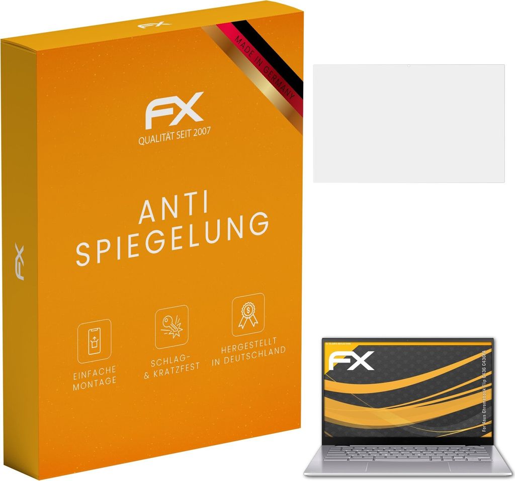 atFoliX FX-Antireflex 2x Schutzfolie kompatibel mit Asus Chromebook Flip C436 (C436FA) Displayfolie