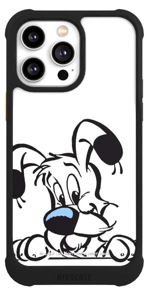 NIVOCASE Hülle für Apple iPhone 14 Pro Max Stoßfeste Handyhülle NIVOmax Case Schwarz Comic Idefix Offizielles Lizenzprodukt