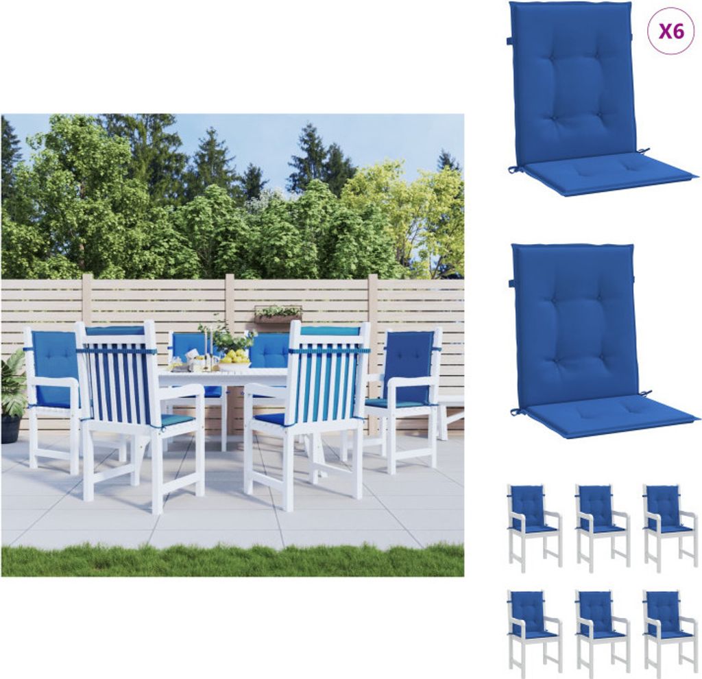 vidaXL Gartenstuhlauflagen für Niedriglehner 6 Stk. 100x50x3 cm - Sitzpolster