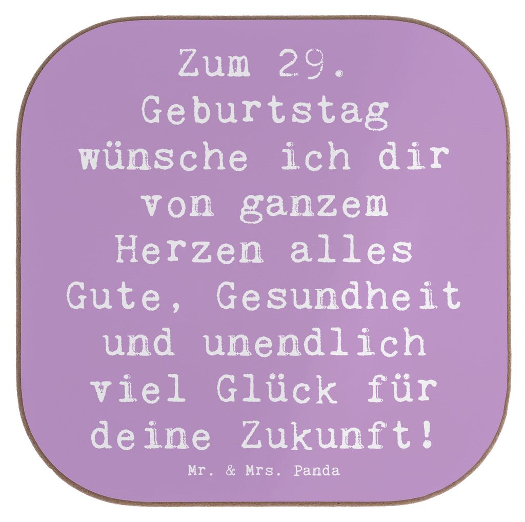 Mr. & Mrs. Panda Tischschoner Spruch 29. Geburtstag Wünsche - Lavendeltraum - Geschenk, Happy Birthday, persönliche Geschenke, Gesundheit, unendl...