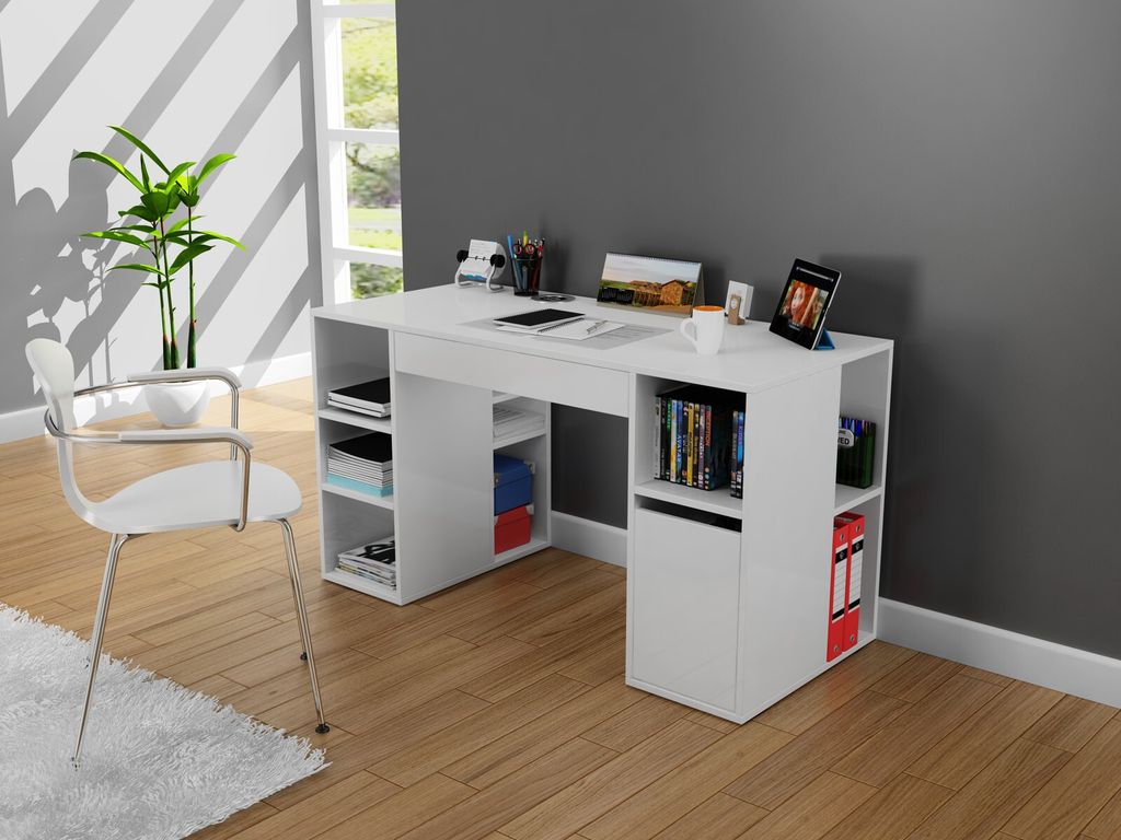Skye Decor, Diamond- Diamond CAN, Weiß, Couchtische, 74,4x145,3x59,6 cm, 100% Melaminbeschichtete Partikelplatte