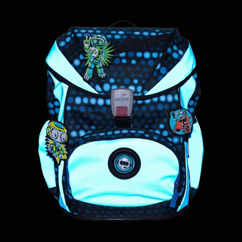 Sac à Dos Ergonomique Superflash Blue Robot avec Réflecteurs 5 pcs - 13