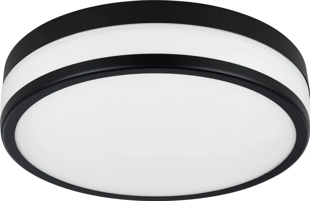 Plafonnier LED Salle de Bain IP44 Ø30cm Eglo PALERMO Noir et Blanc