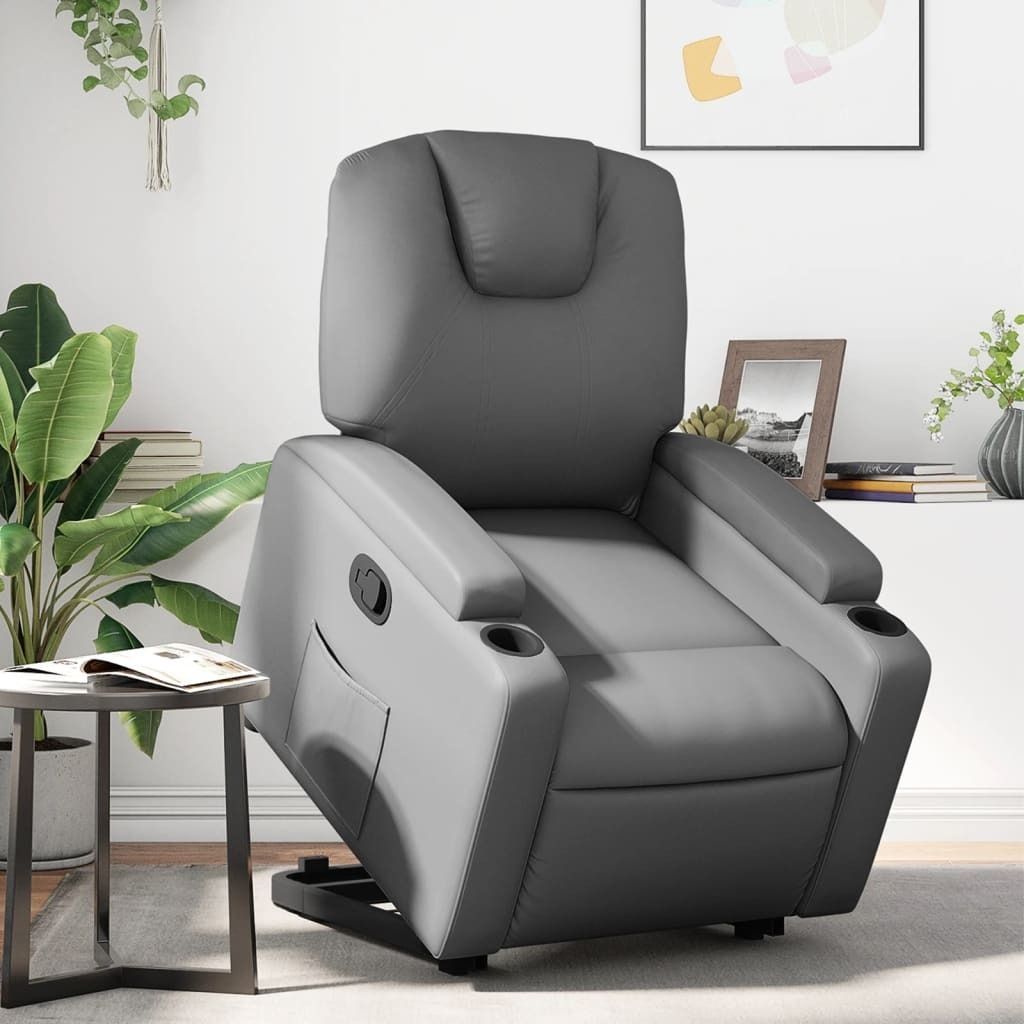 Maison Exclusive - Relaxsessel mit Aufstehhilfe Grau Kunstleder