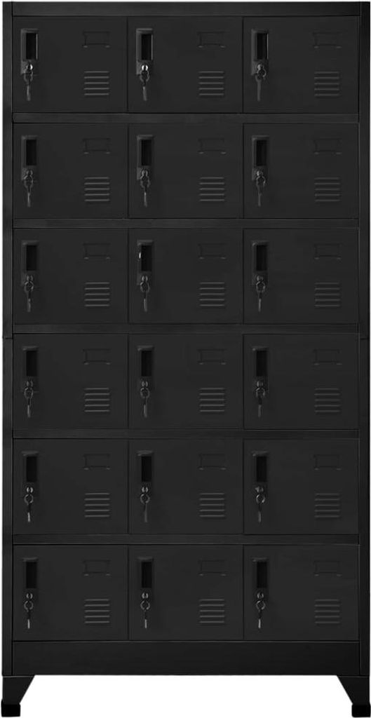 vidaXL Schließfachschrank Schwarz 90x40x180 cm Stahl