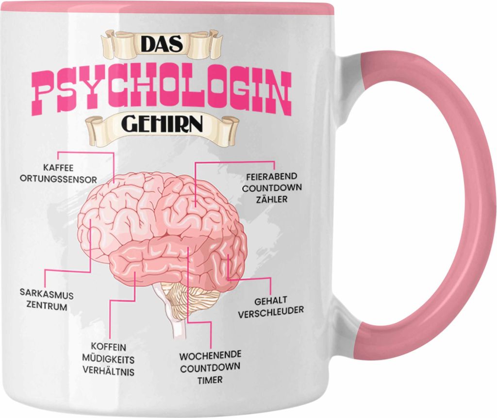 Trendation - Psychologin Tasse Lustiges Geschenk für Psycholiginnen Spruch Becher Geburtstag Weihnachten (Rosa)