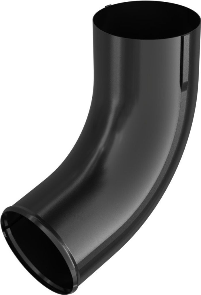 BRYZA Fallrohr-Ablaufbogen verzinkt Ø 90 mm, Schwarz RAL 9005
