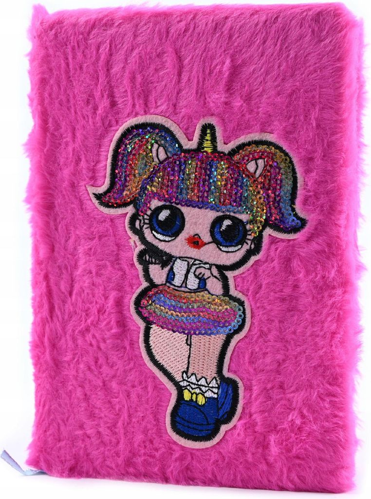 Pinkes Plüsch Tagebuch - Weiches Notizbuch mit Kunstfell liniert 14x20cm für Mädchen