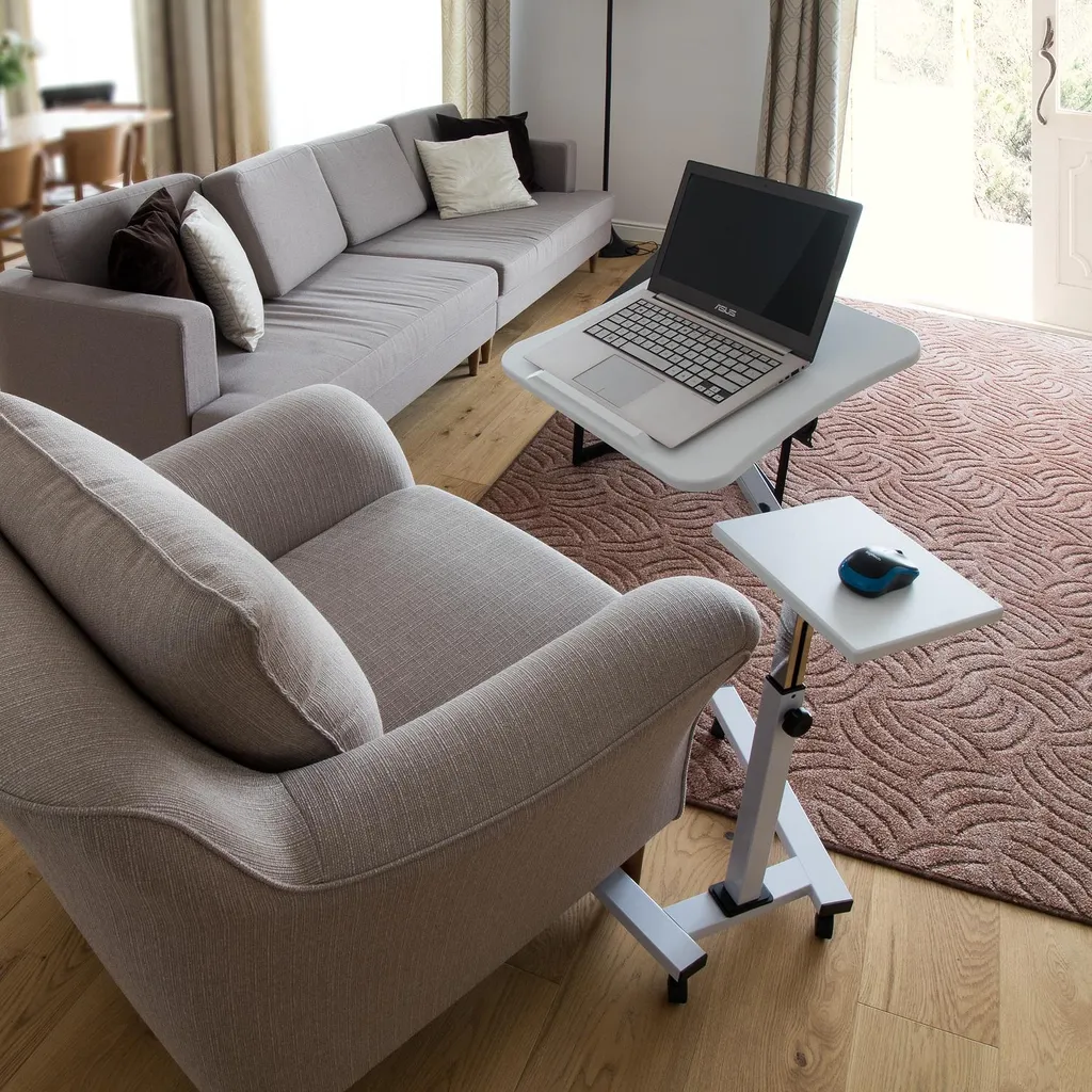 Table de lit pour ordinateur portable Tatkraft support inclinable blanc