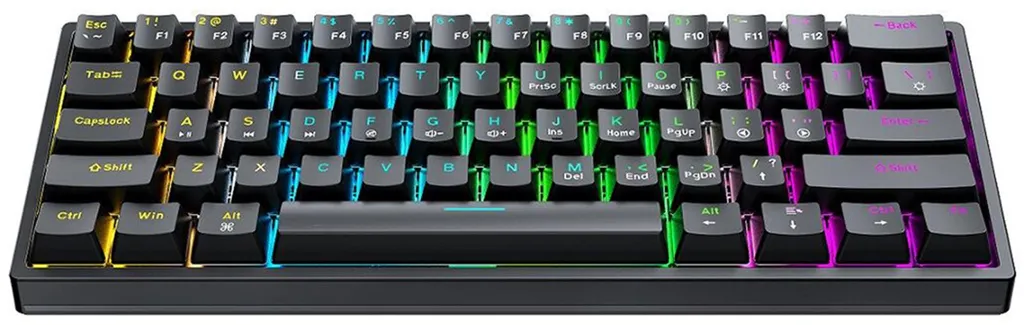 Clavier mécanique K101 à 61 touches avec rétroéclairage RVB pour PC noir