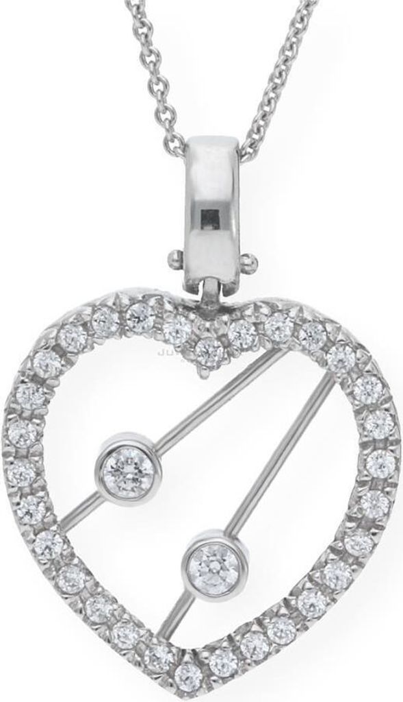 JuwelmaLux Anhänger 585/000 (14 Karat) Weißgold Herz mit Zirkonia JL30-02-0579