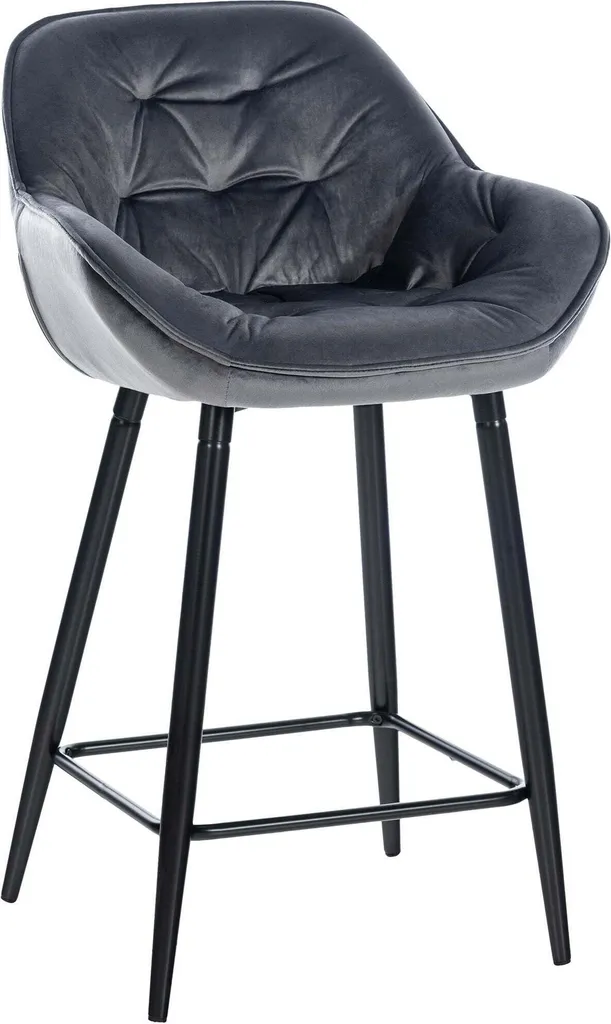 CLP Gibson Sgabello Velluto Grigio Scuro: Eleganza Bar Contemporanea