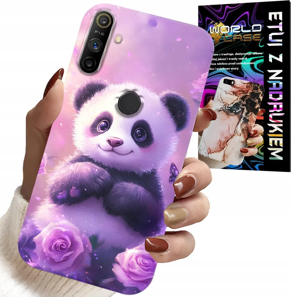 Custodia per Realme C3 - Dolci motivi con panda per bambini + pellicola protettiva