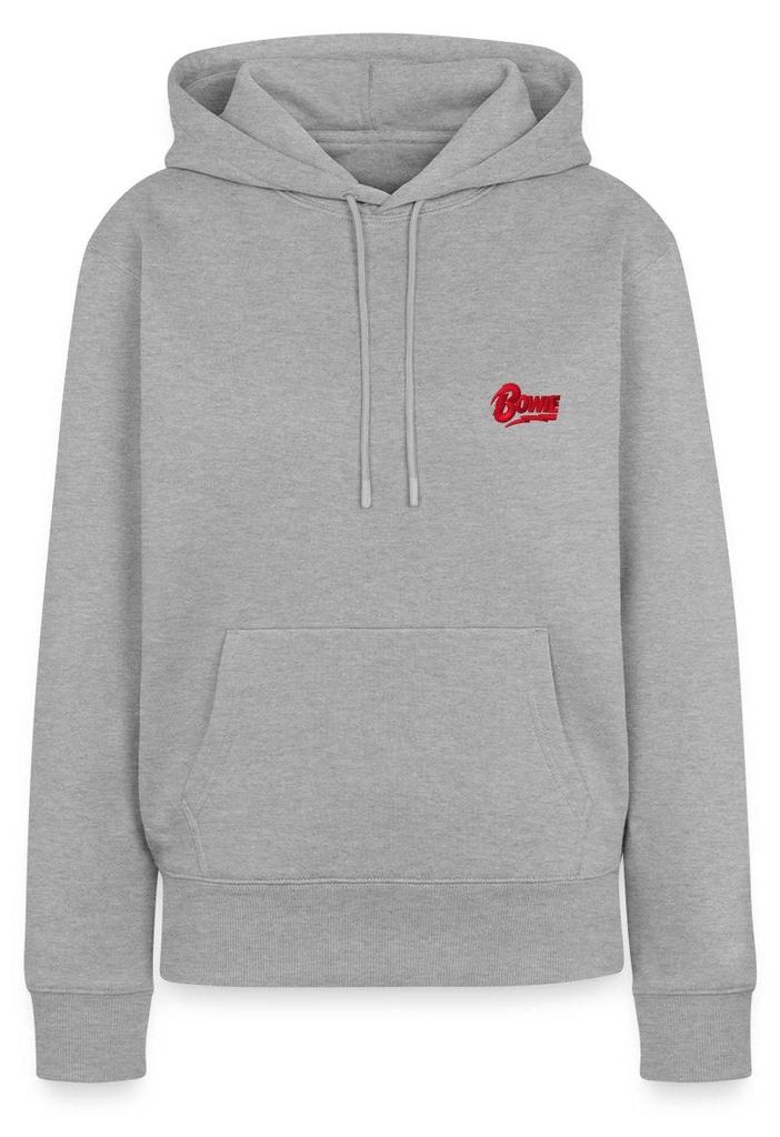 Spreadshirt David Bowie Offizielles Logo Als Stick-Design Damen Premium Hoodie, S, Grau meliert