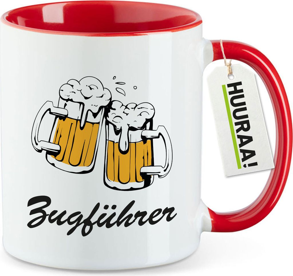 Huuraa Kaffeetasse Zugführer Schützenfest Spielmannszug 330ml Rot Keramik Kaffeebecher Geschenkidee