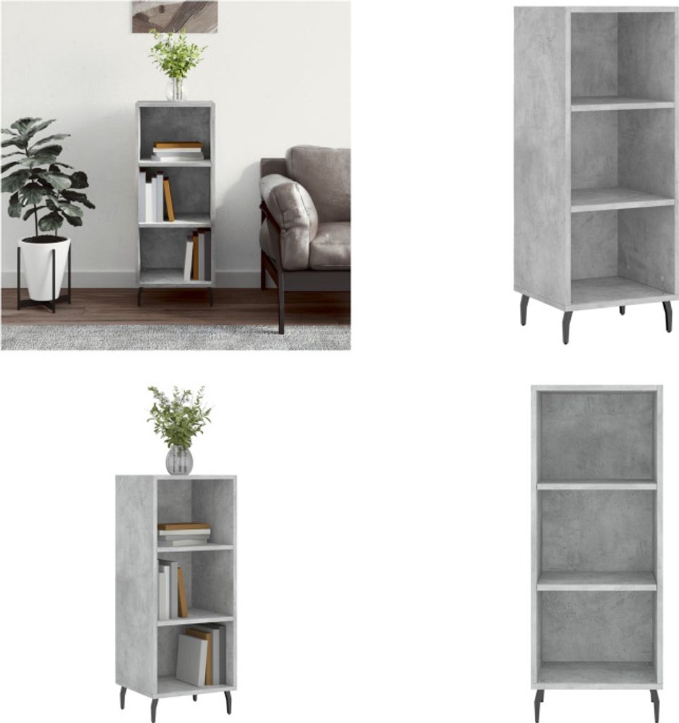 vidaXL Sideboard Betongrau 34,5x32,5x90 cm Holzwerkstoff - Sideboard - Sideboards - Schrank - Lagerschrank