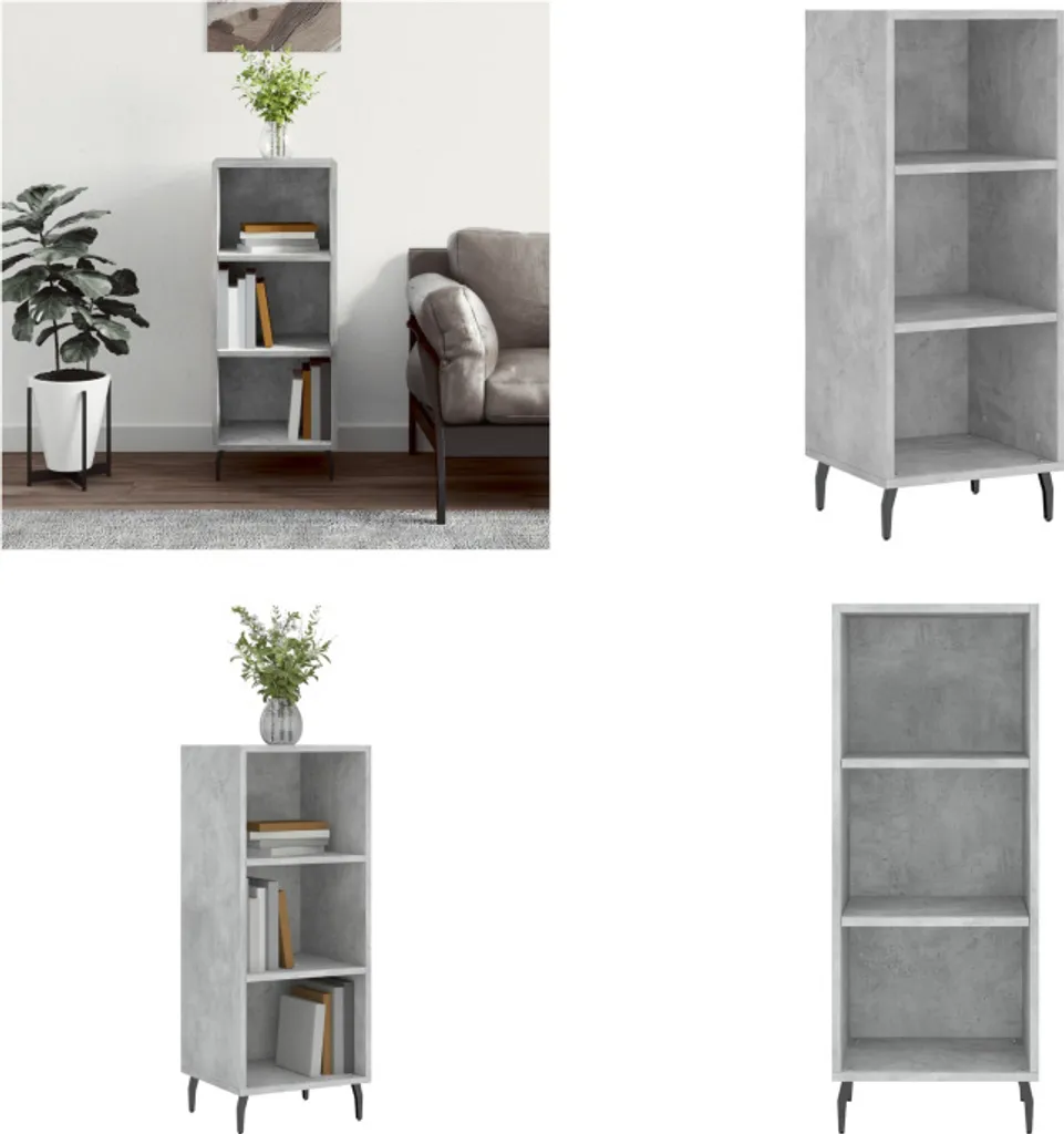 Credenza vidaXL Grigio Cemento in Legno Multistrato | 34,5x32,5x90 cm