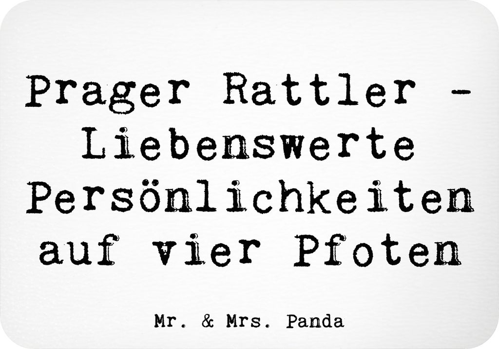 Mr. & Mrs. Panda Kühlschrankmagnet Spruch Prager Rattler - Weiß - Geschenk, treue Begleiter, Pinnwandmagnet, Lachen und Sonne, Hunderassen, haftm...