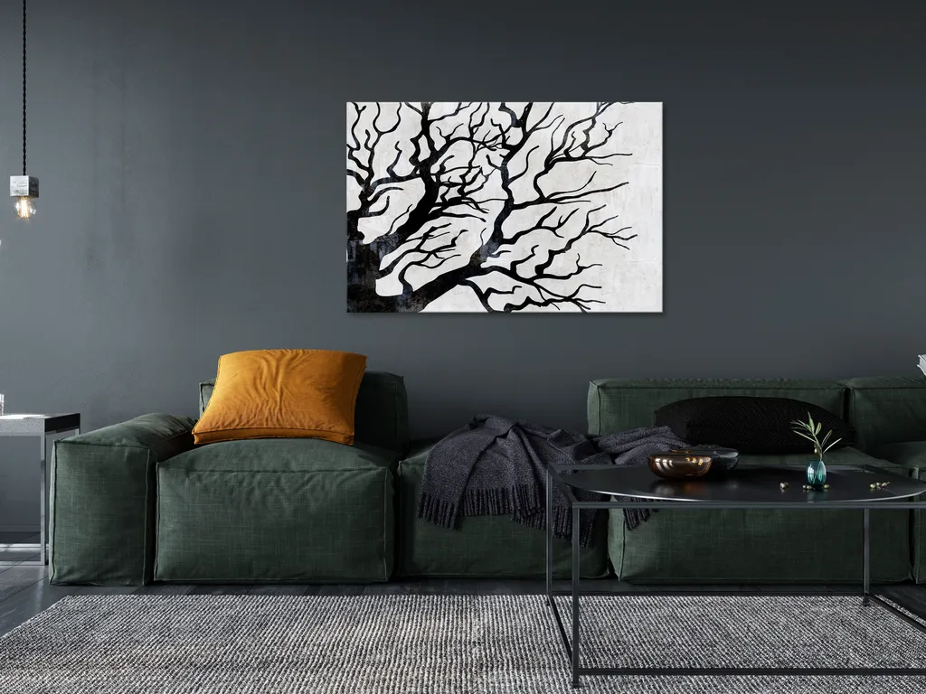 Quadro su Tela Natura Fredda 120x80 cm - Decorazione Foglie Elegante - 2
