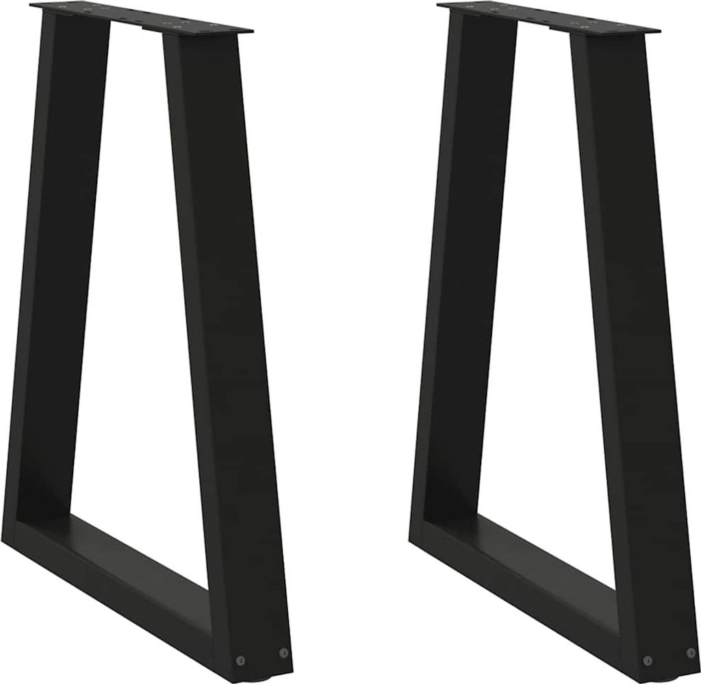 Esstischbeine V-Form 2 Stk. Schwarz 60x(72-73,3) cm Stahl
