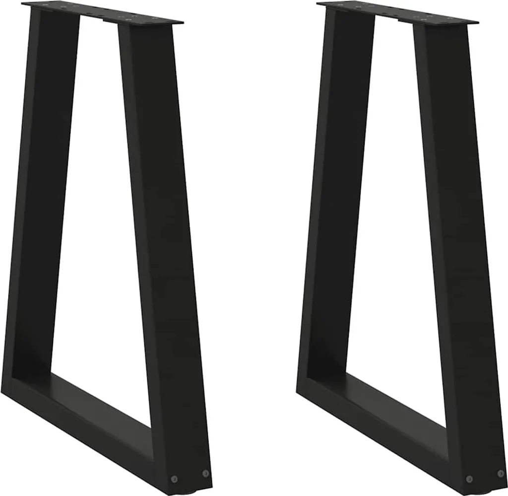 Set 2 Gambe Tavolo Acciaio Nero 50x72 cm - Robuste e Regolabili