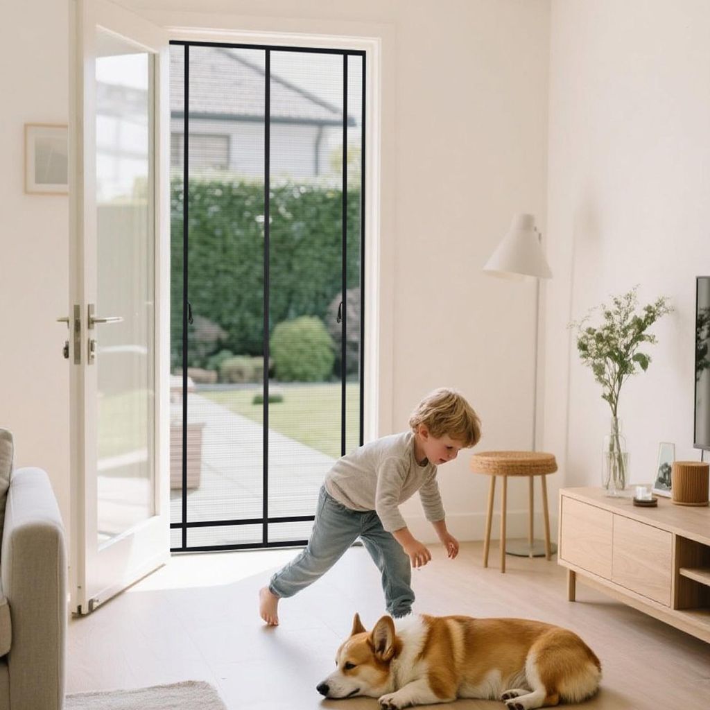 Sekey Insektenschutz Magnetisches Fliegengitter für Balkon ohne Bohren Mückenschutz Tür, Fliegenvorhang mit Magnetverschluss für Balkontür 160...