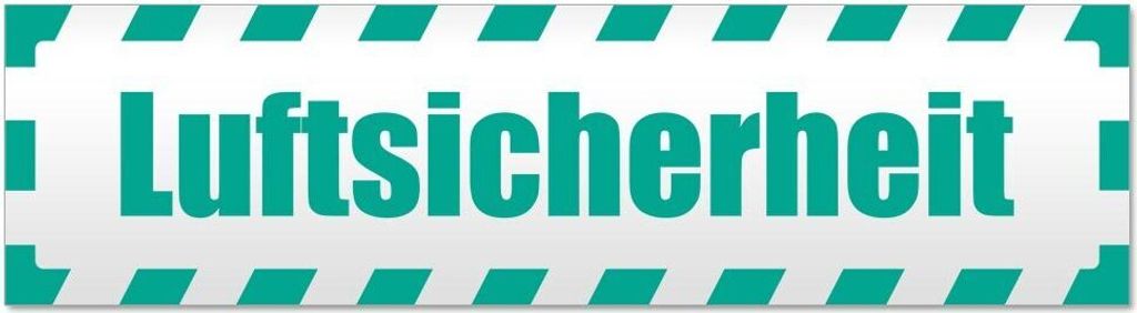 Kiwistar - Autoaufkleber - Türkis - 60 x 16 cm - Luftsicherheit gestreift - Hinweis Aufkleber Sticker für Auto, Kfz, Fahrrad, PKW, LKW