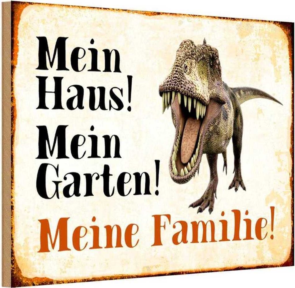 vianmo Holzschild 12x18 cm Reptilien Dinosaurier mein Haus Garten Geschenk