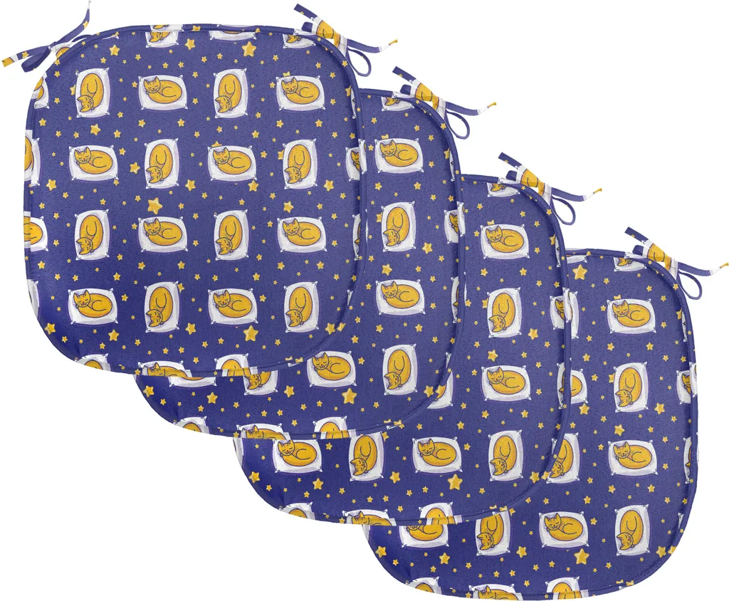 Cuscini Artistici Sedie 40x40 ABAKUHAUS Sleeping Kitten - Set da 4