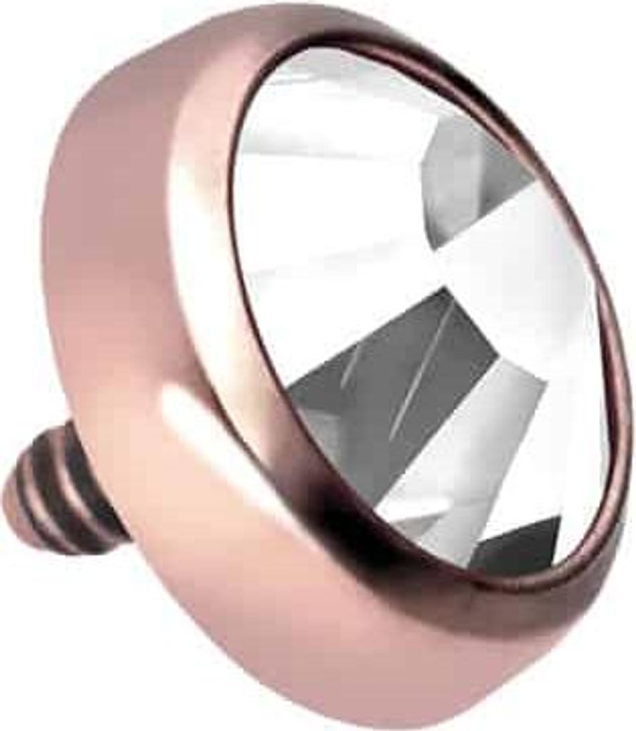 Titan Schraubdisc mit Außengewinde KRISTALL RoséGold Kugelgröße: 4mm