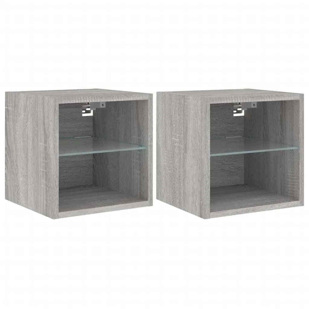 Mobili TV SYFAX™ con LED Grigio Sonoma - Organizzazione Tech Soggiorno