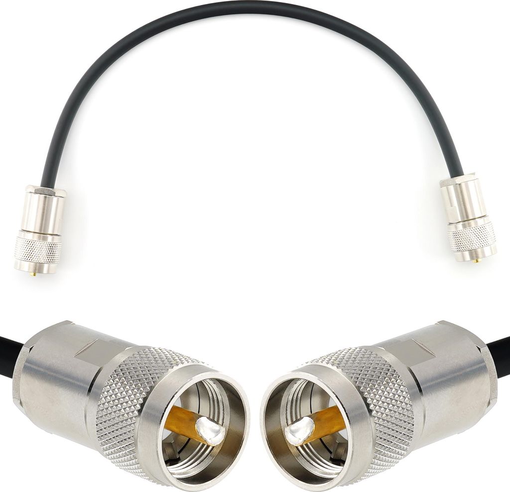 30cm PL259 auf PL259 UHF Koaxialkabel — Wetterfestes HF-240 (LMR 240 Äquivalent) Verlustarmes Verlängerungskabel — PL Antennenkabel für CB F...