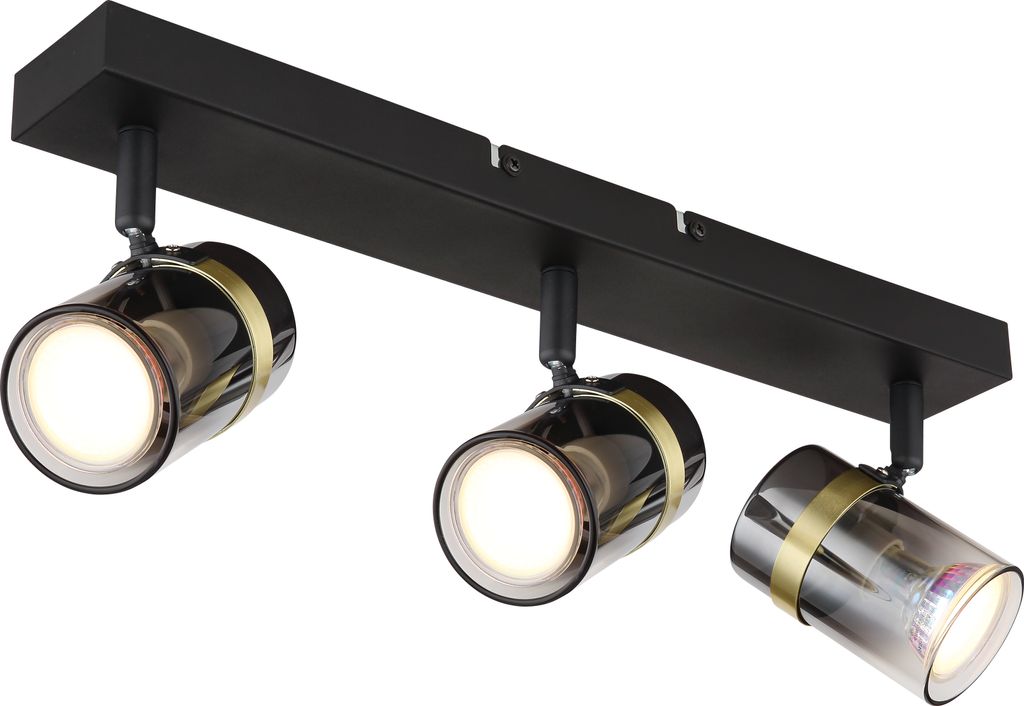 Globo Lighting Strahler Metall schwarz matt, 3x GU10