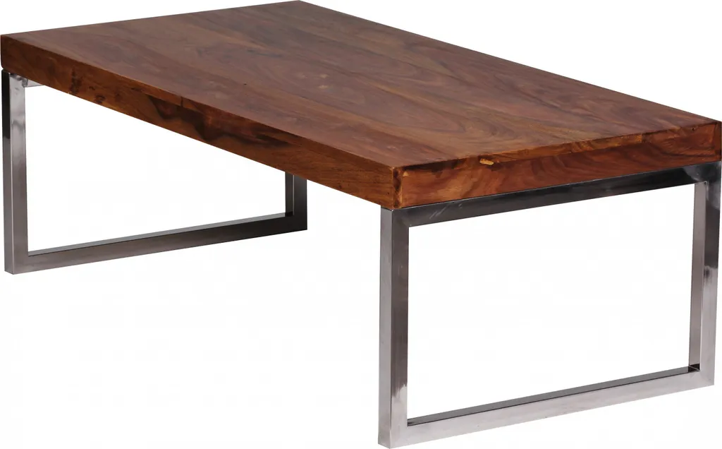 Table de Salon Rectangulaire en Bois Massif Sheesham 120 cm Wohnling