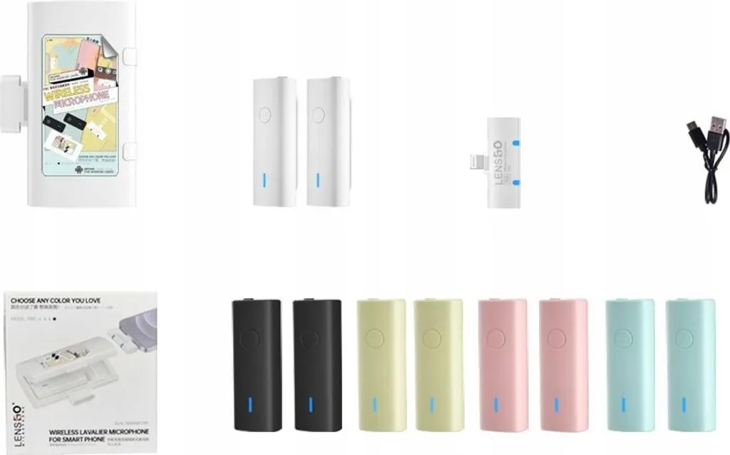 Micro cravate sans fil double avec boîtier de charge pour iPhone - 8