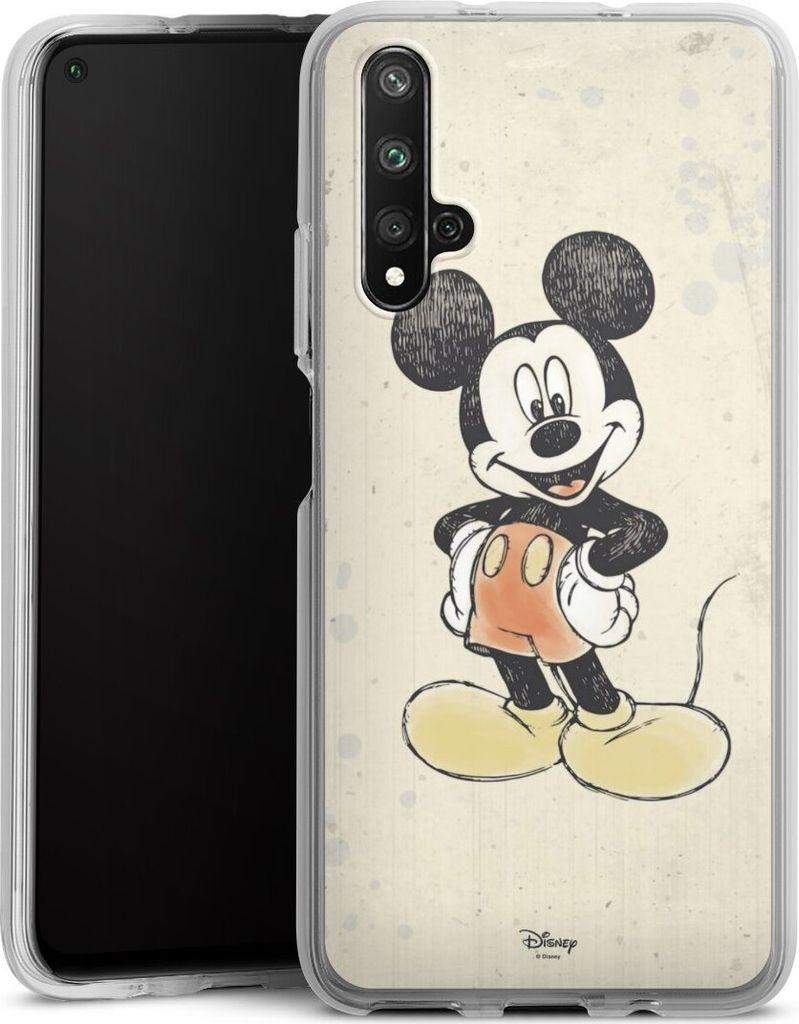 DeinDesign Handyhülle für Huawei Nova 5T Silikon Hülle Case Smartphone Schutzhülle Mickey & Minnie Mouse Offizielles Lizenzprodukt Wasserfarbe