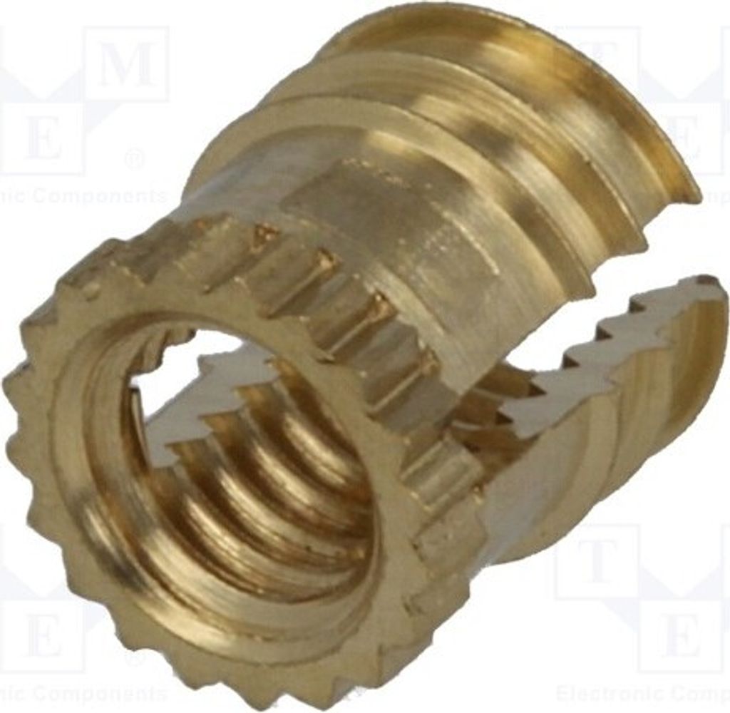 10x Gewindeeinsatz Messing M3 BN: 1046 ohne Beschichtung L: 4,72mm B3/BN1046 Gewin