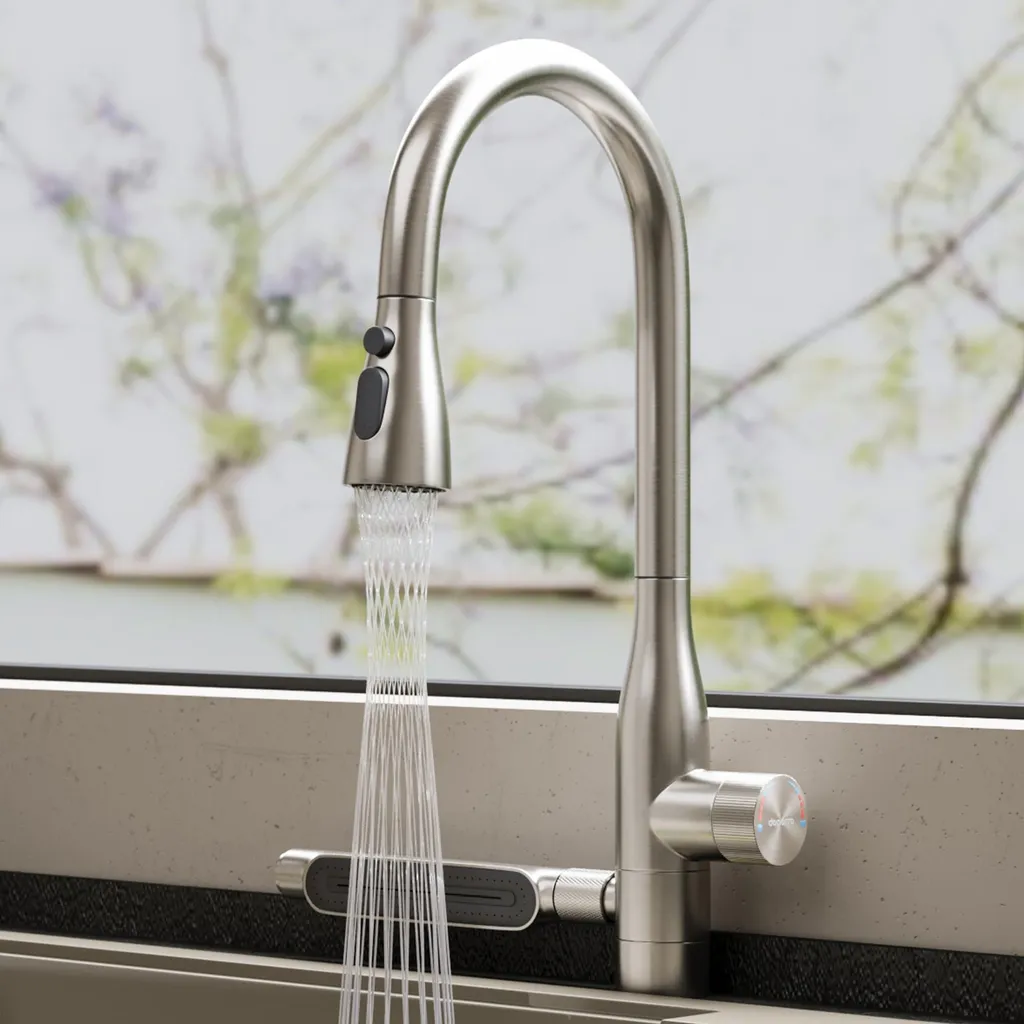 Robinet Cuisine doporro Turnix-03 Mitigeur Inox avec Douchette 46,9cm