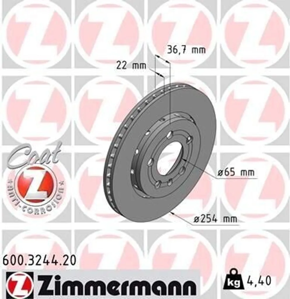 Sécurité de freinage pour Polo 6C 6R avec le disque Zimmermann 600.3244.20