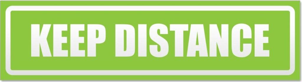 Keep Distance invertiert Magnetschild Schild magnetisch