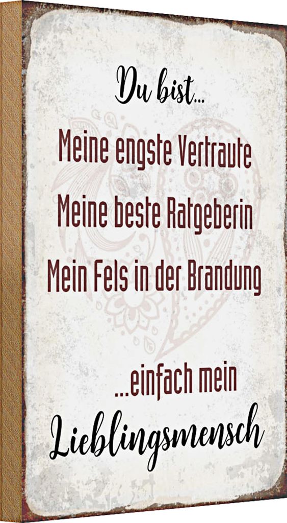 Holzschild Spruch 20x30cm du bist einfach Lieblingsmensch