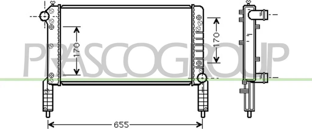 PRASCO FT908R004 Radiateur de Refroidissement Moteur pour Fiat Doblo