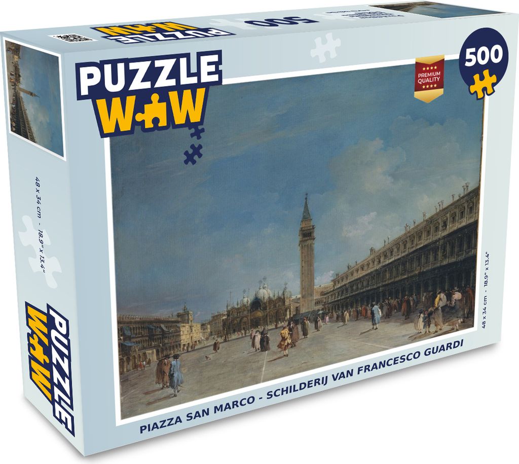 MuchoWow Puzzle 500 Teile Piazza San Marco - Gemälde von Francesco Guardi - 500 Teile - Kinder - Selberbauen - Puzzlespiele