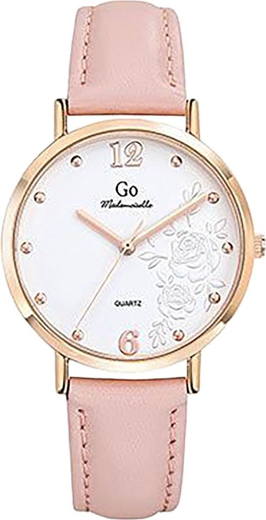 Girl Only Damen Quarz Uhr Rosa Lederarmband Mademoiselle Blumenmuster UGO699601