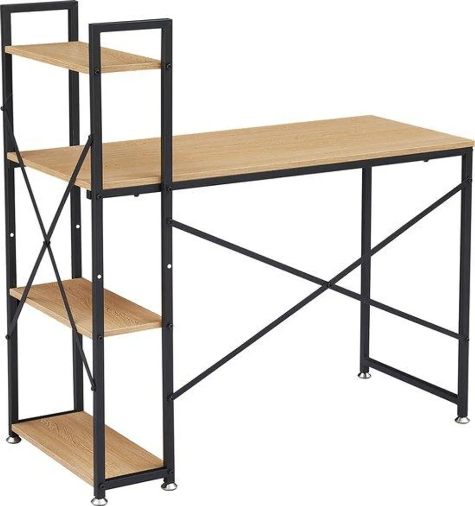 Grand Bureau Informatique d'Angle Coloris Chêne Clair Style Scandinave