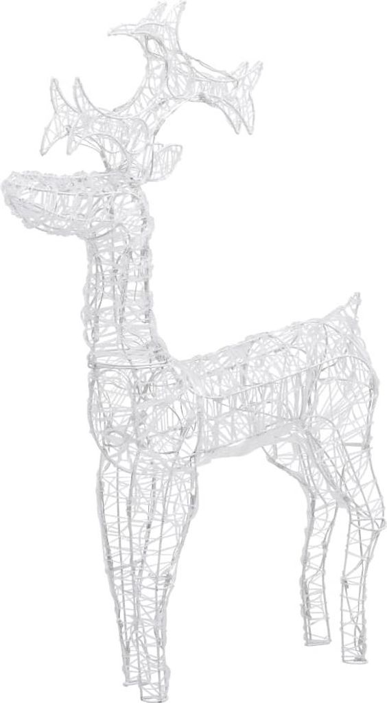 A white wireframe reindeer decoration.