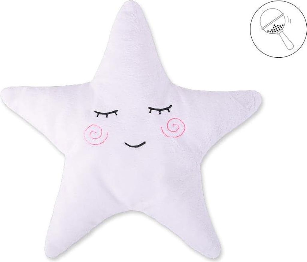 Babykissen - Kuschelkissen - mit Rassel, atmungsaktives und weiches Minky-Fleece